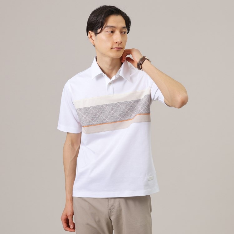 タケオキクチ(TAKEO KIKUCHI)のファブリックパネル切替 ポロシャツ ポロシャツ